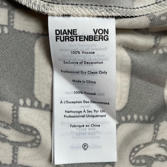 DVF Diane Von Furstenberg Timmy Midi Dress Chain Geometric Print - Picture 10 of 14